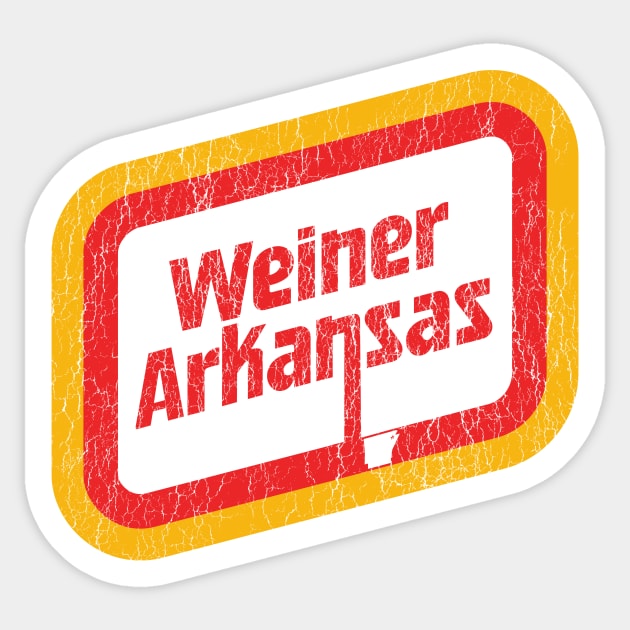 Weiner, Arkansas Sticker by rt-shirts